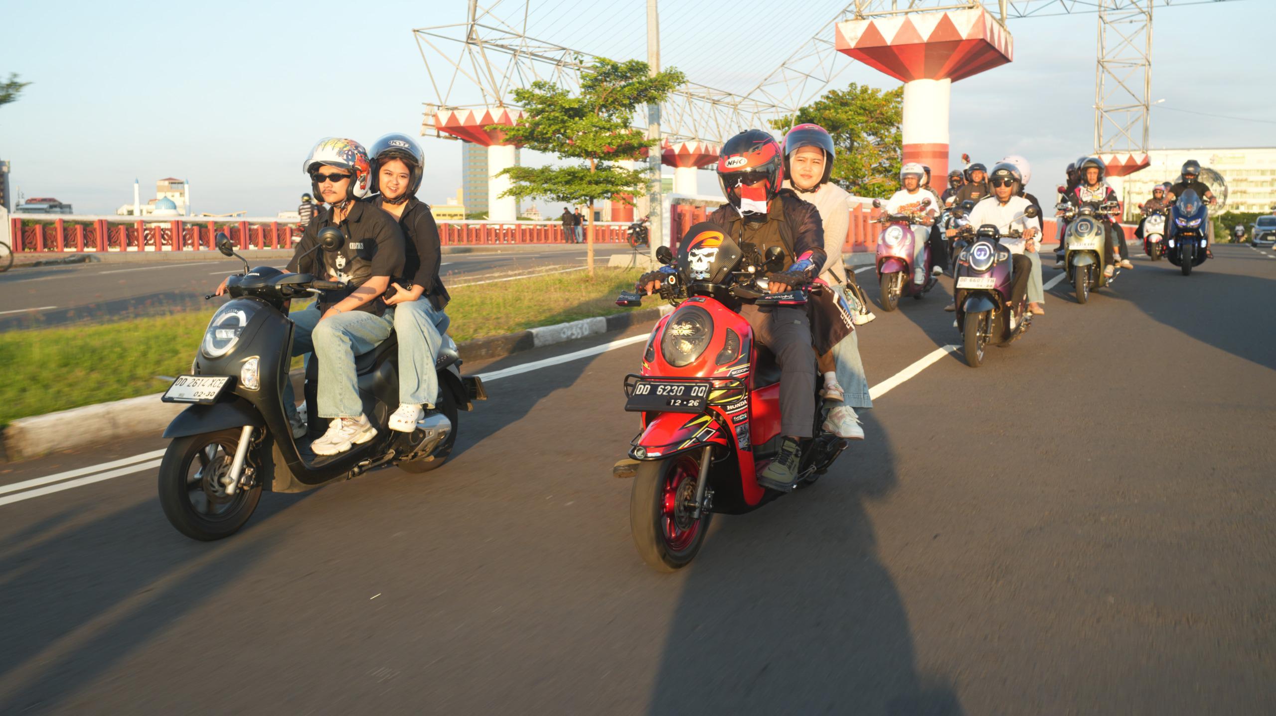 Asmo Sulsel Gelar Scoopy Riding, Padukan Gaya, Kebersamaan, dan Keselamatan Berkendara