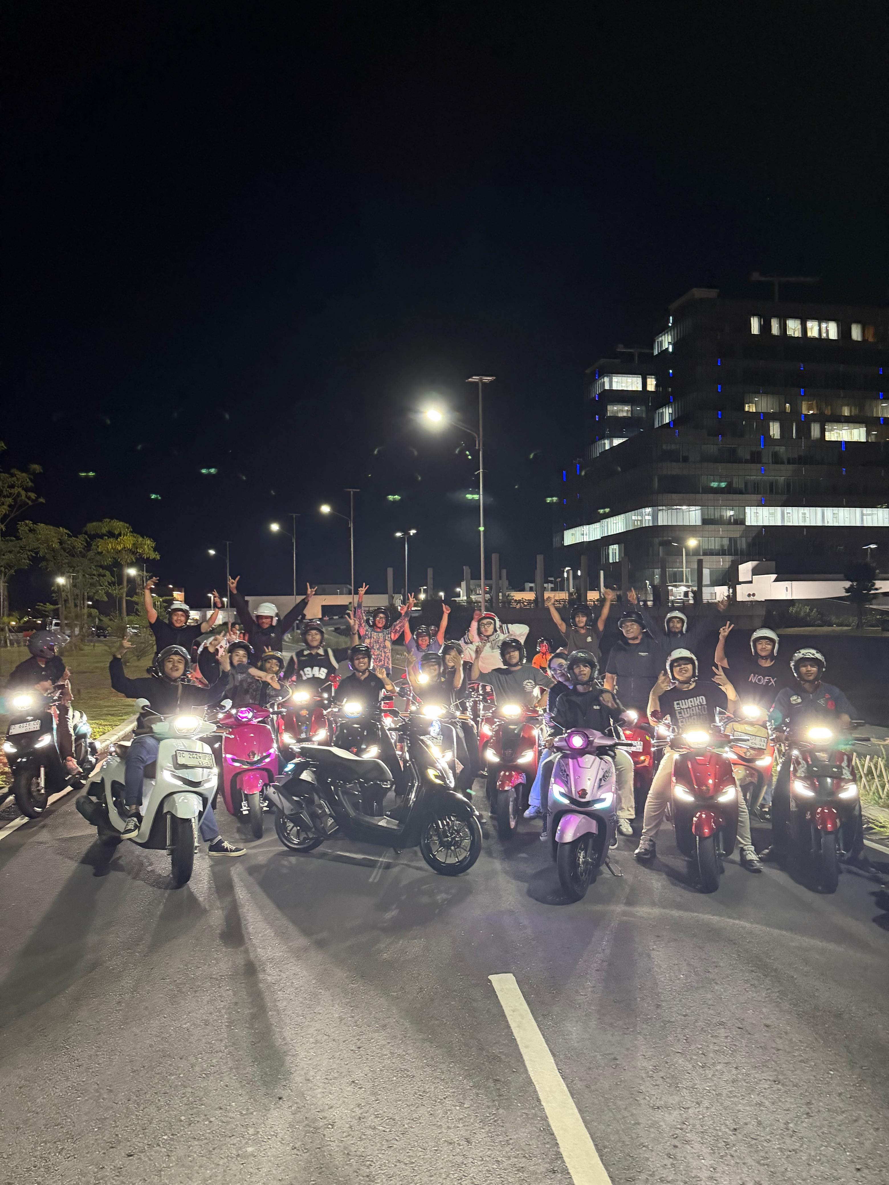 Asmo Sulsel Gelar Night Ride Bersama HASCI Makassar Chapter, Perkuat Kebersamaan