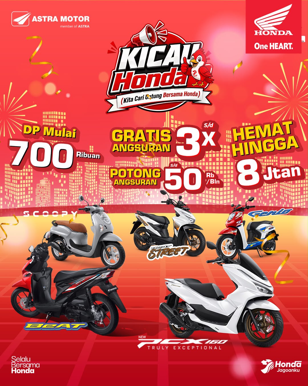 Asmo Sulsel Hadirkan Promo "Kicau Honda", DP Mulai Rp700 Ribu dan Hemat Hingga Rp8 Juta