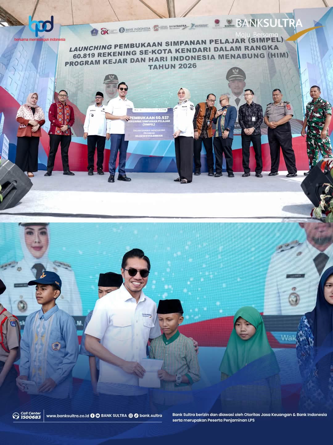 Dukung Inklusi Keuangan Sejak Dini, Bank Sultra Salurkan 50.537 Rekening Simpel 